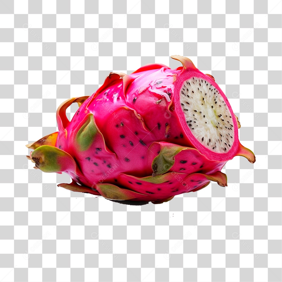 Elemento 3D Pitaya Fruta PNG Transparente