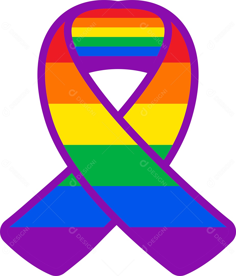 Laço Colorido LGBT Vetor EPS Editável