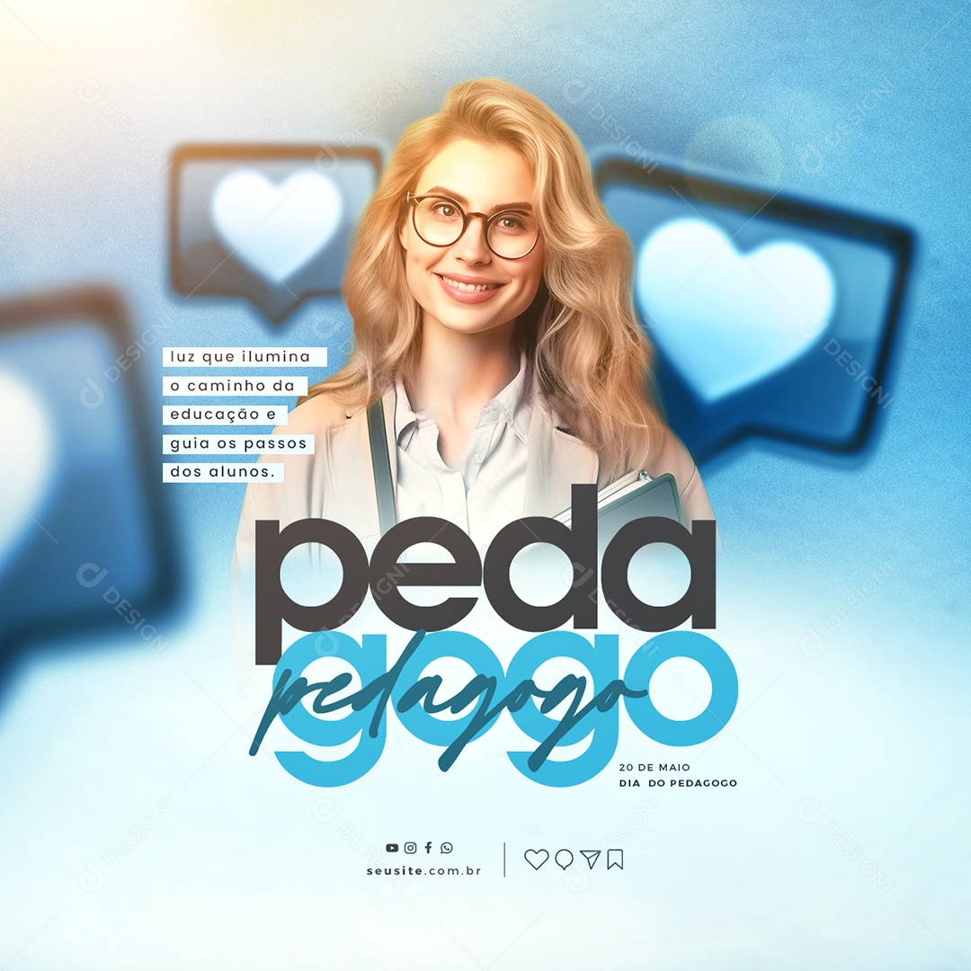 Luz Que Ilumina O Caminho Da Educação Dia Do Pedagogo Social Media PSD Editável