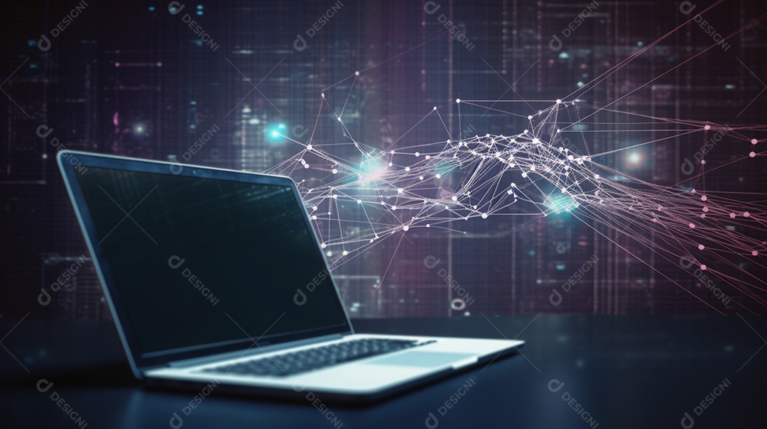 Computador sobre fundo isolado tecnológico