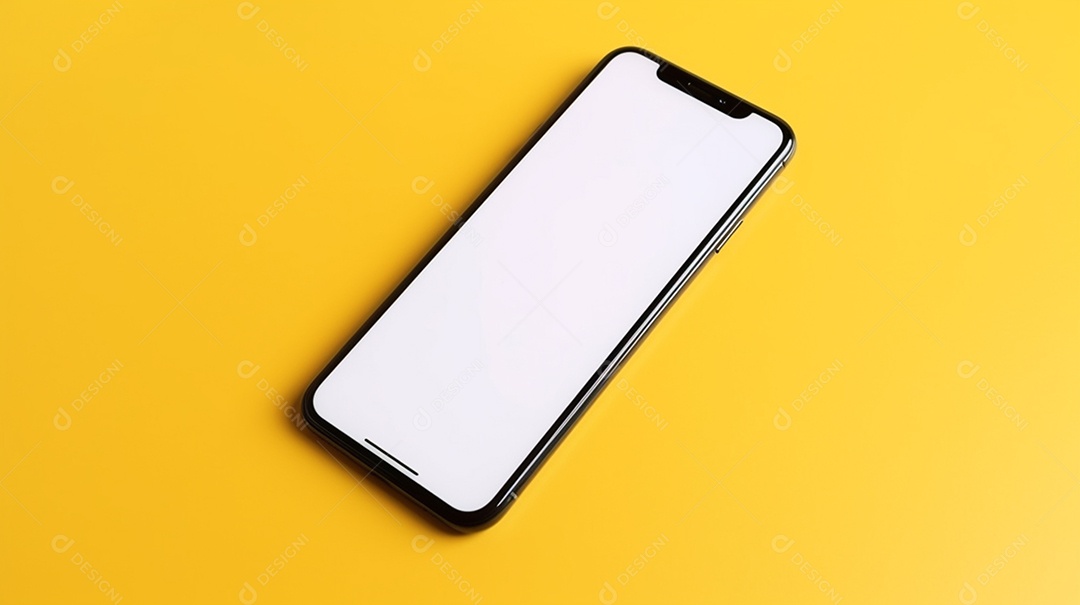 Celular com a tela em branco sobre fundo isolado