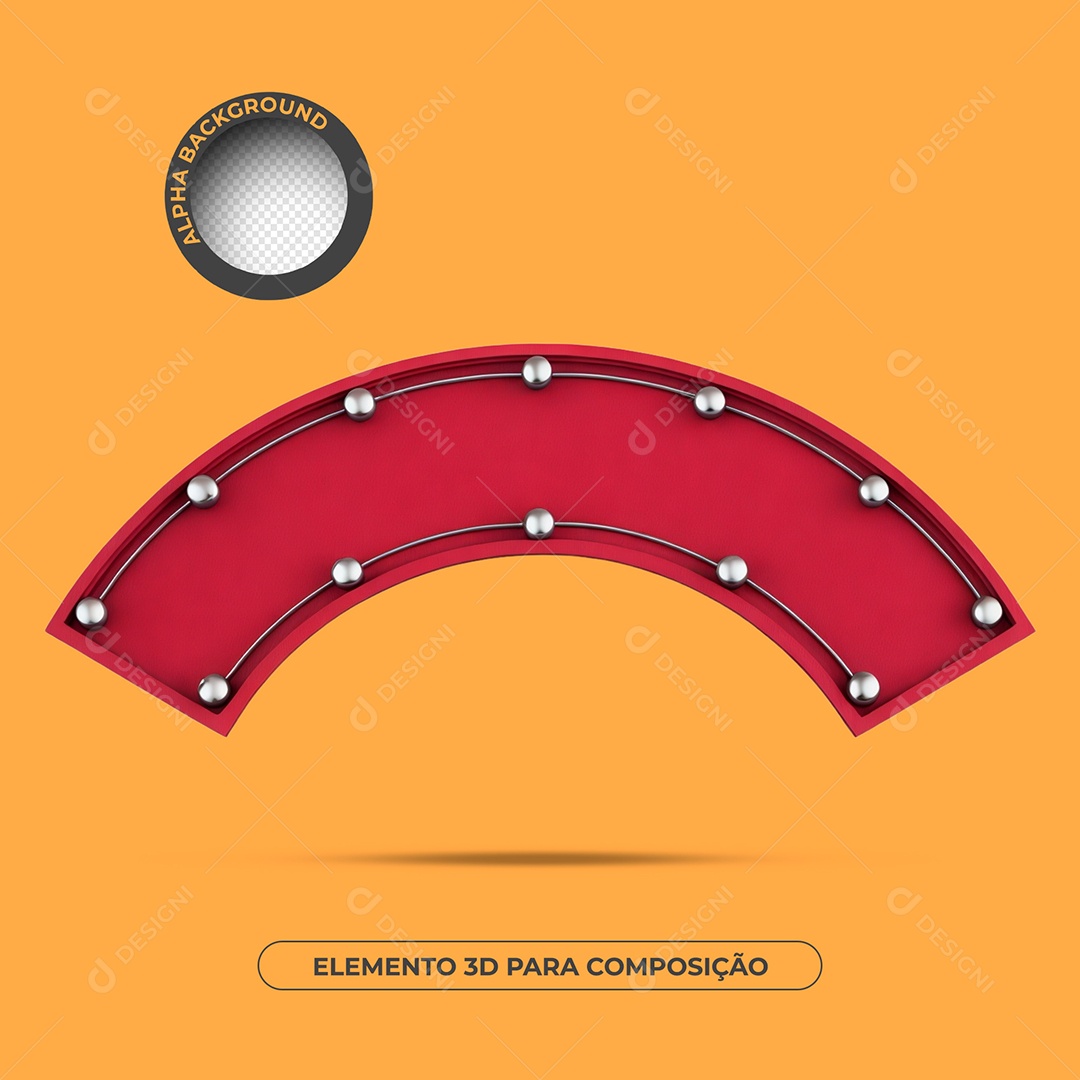 Red Plate 3D Element For PSD Composition