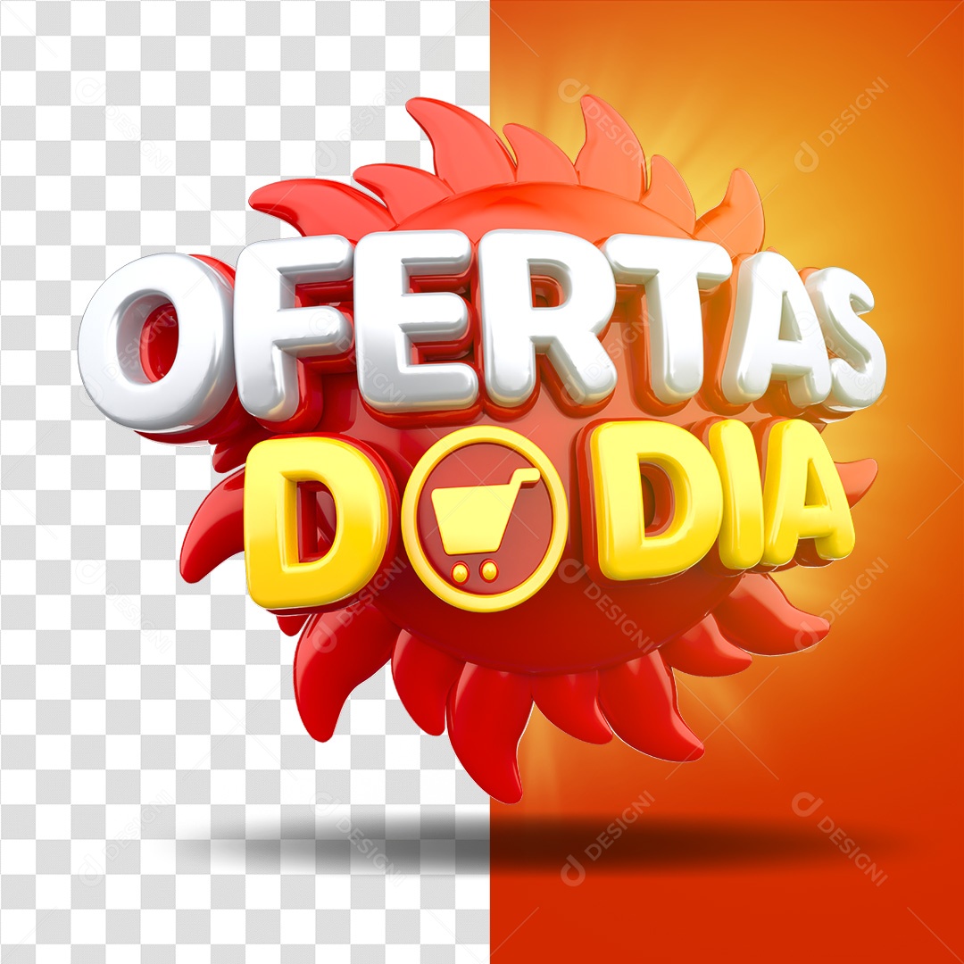Selo 3D Para Composição Ofertas do Dia PSD