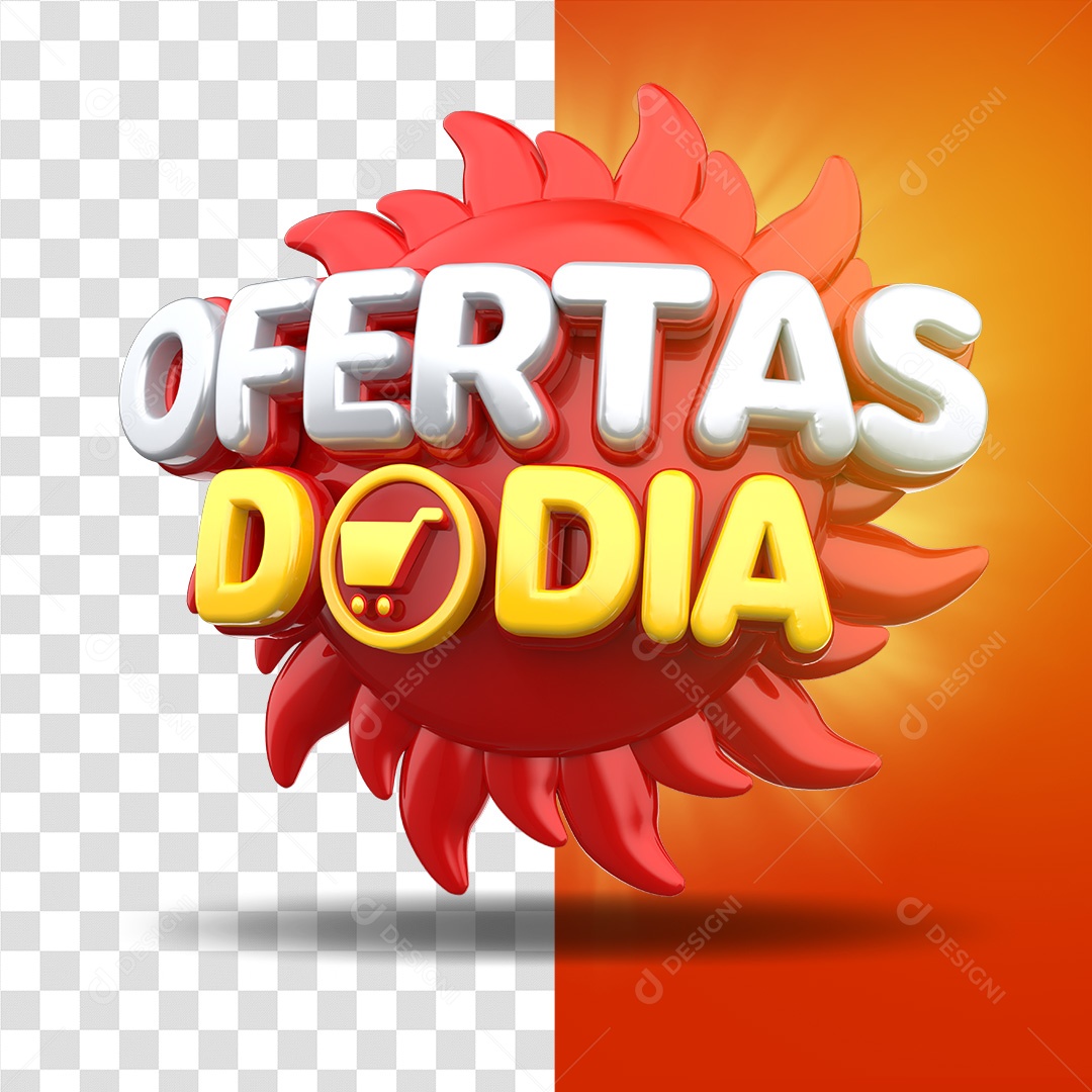 Selo 3D Para Composição Ofertas do Dia PSD