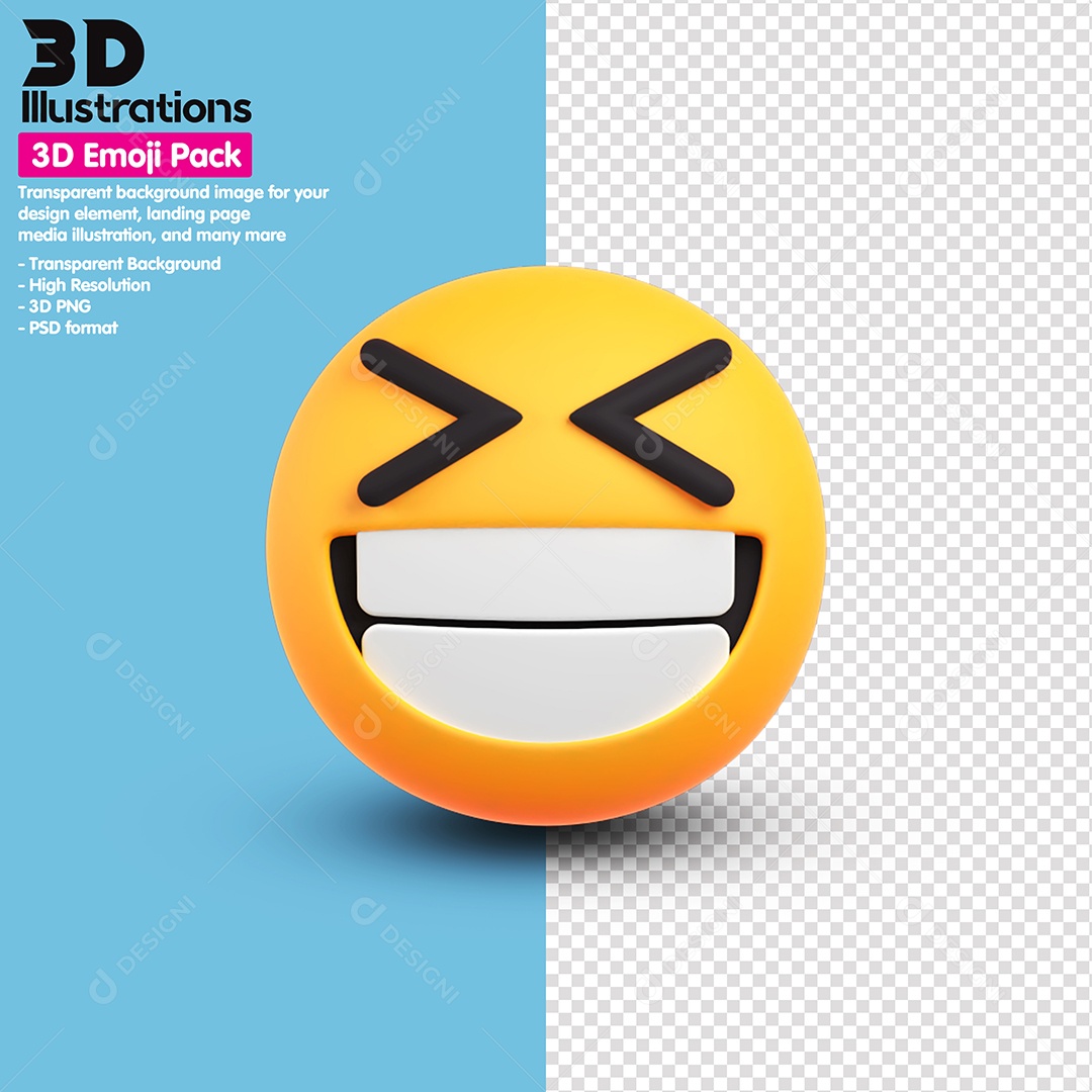 Emoji Sorridente Elemento 3D Para Composição PSD