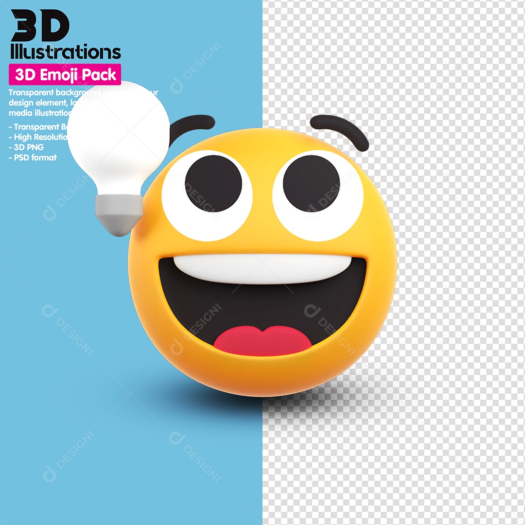 Emoji Felix Elemento 3D Para Composição PSD