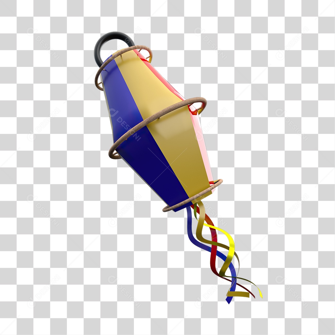 Balão De São João Elemento 3D PNG Transparente