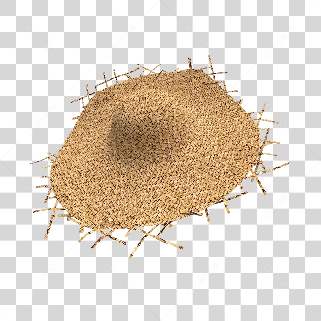 Chapéu De Palha Elemento 3D Para Composição PNG Transparente