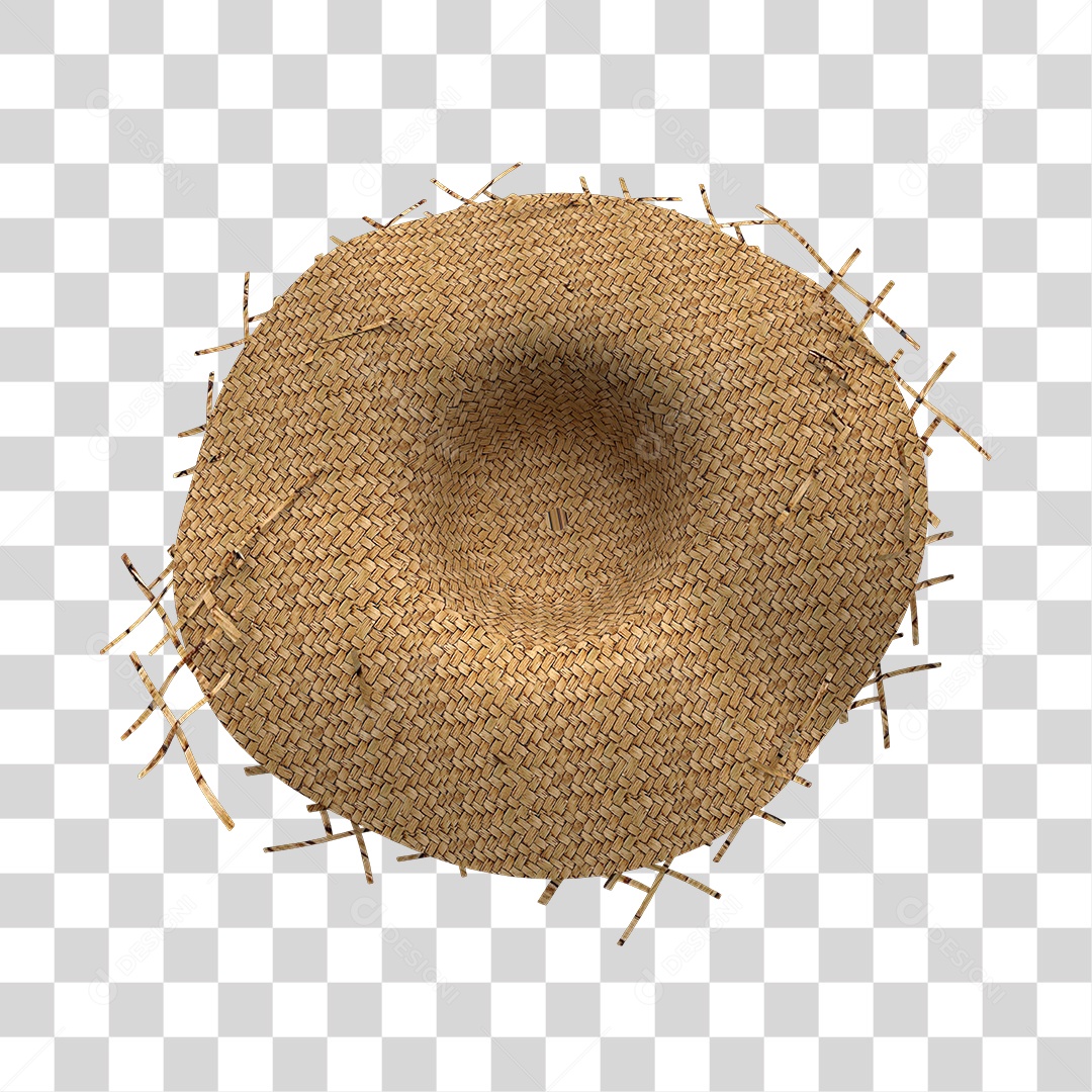 Chapéu De Palha Elemento 3D Para Composição PNG Transparente
