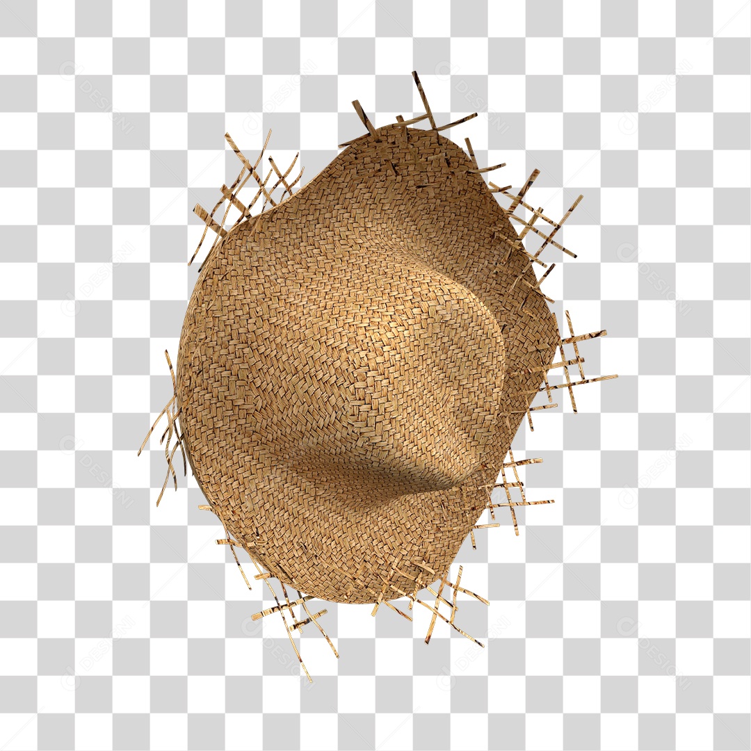 Chapéu De Palha Elemento 3D Para Composição PNG Transparente