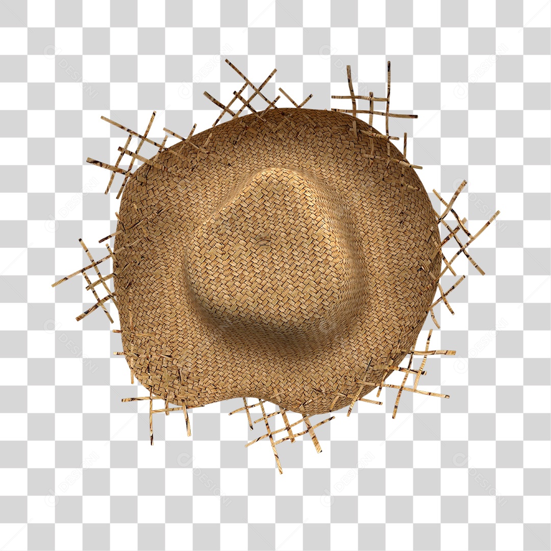 Chapéu De Palha Elemento 3D Para Composição PNG Transparente
