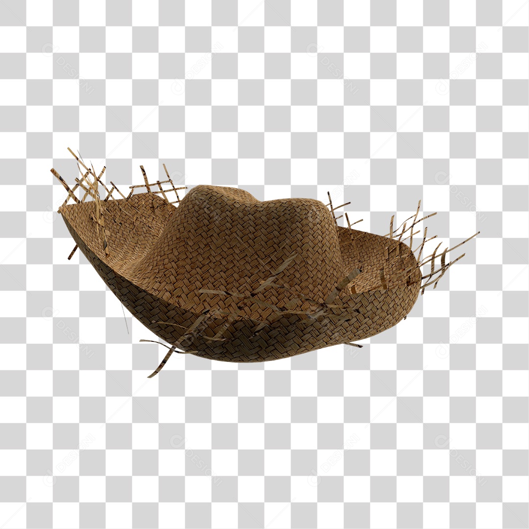 Chapéu De Palha Elemento 3D Para Composição PNG Transparente