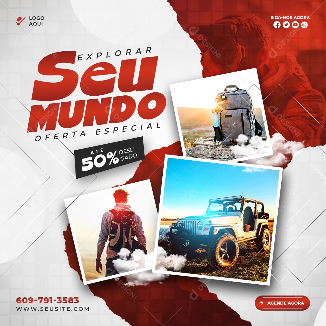 Oferta Especial Para Explorara Seu Mundo Social Media PSD Editável