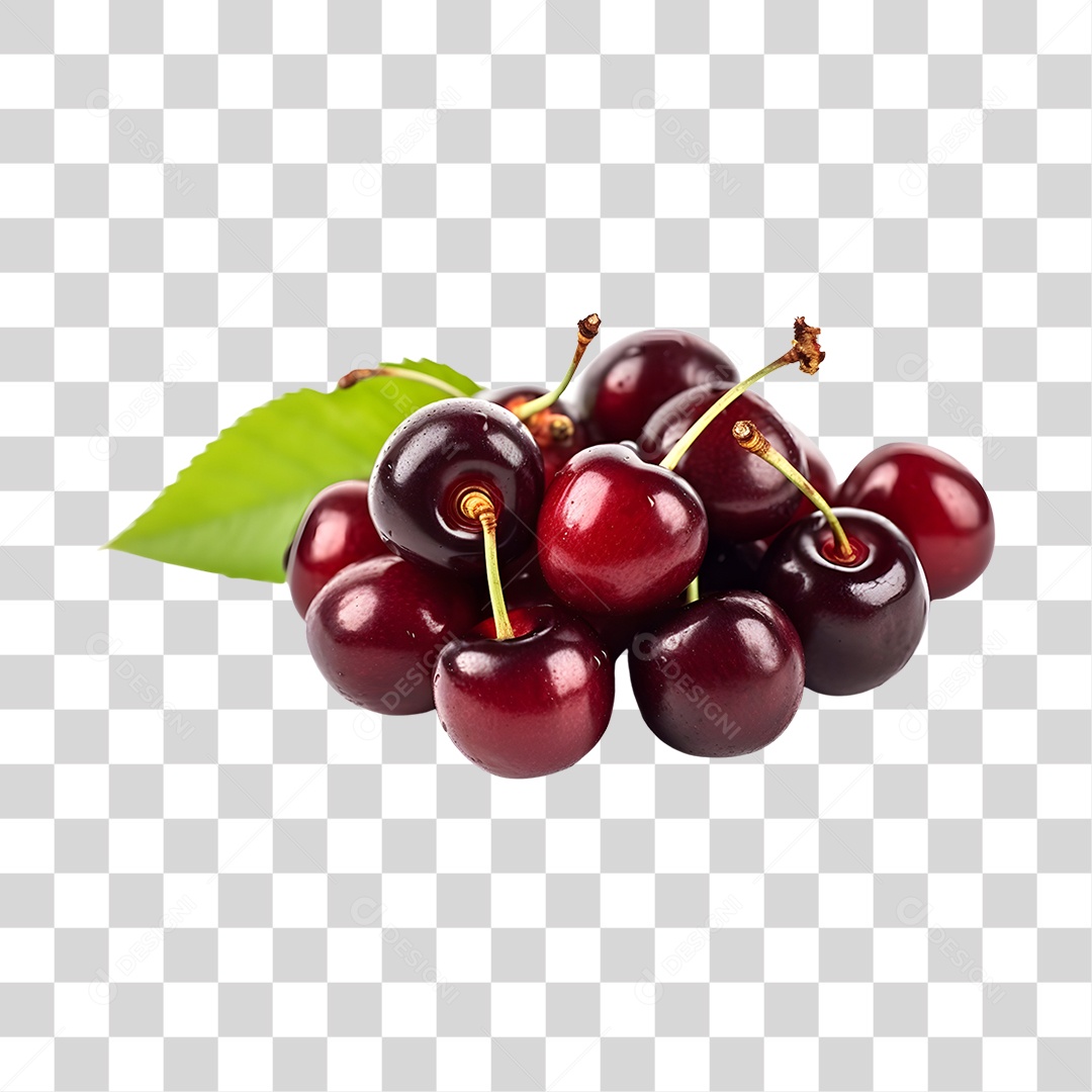 Cerejas maduras e frescas PNG Transparente
