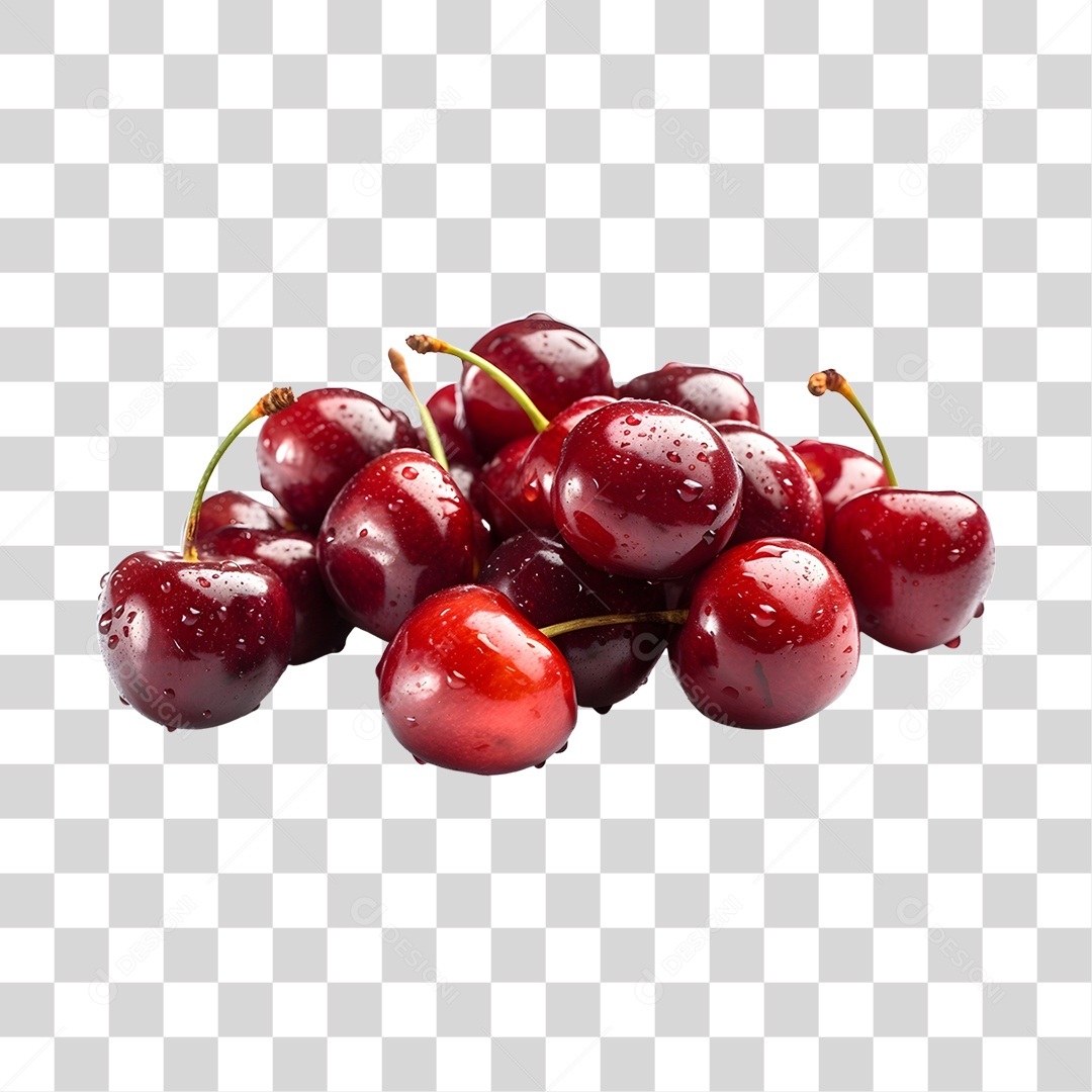 Cerejas maduras e frescas PNG Transparente
