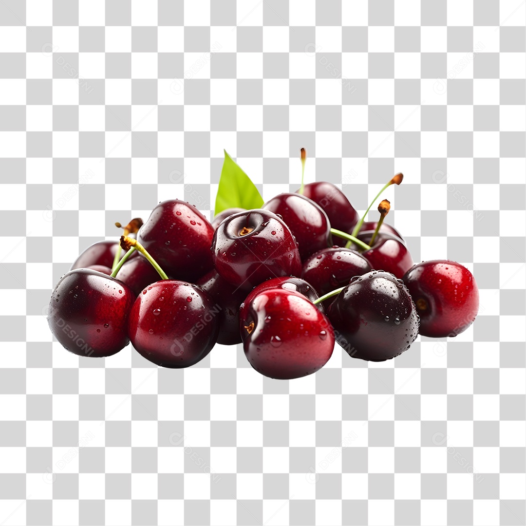 Cerejas maduras e frescas PNG Transparente