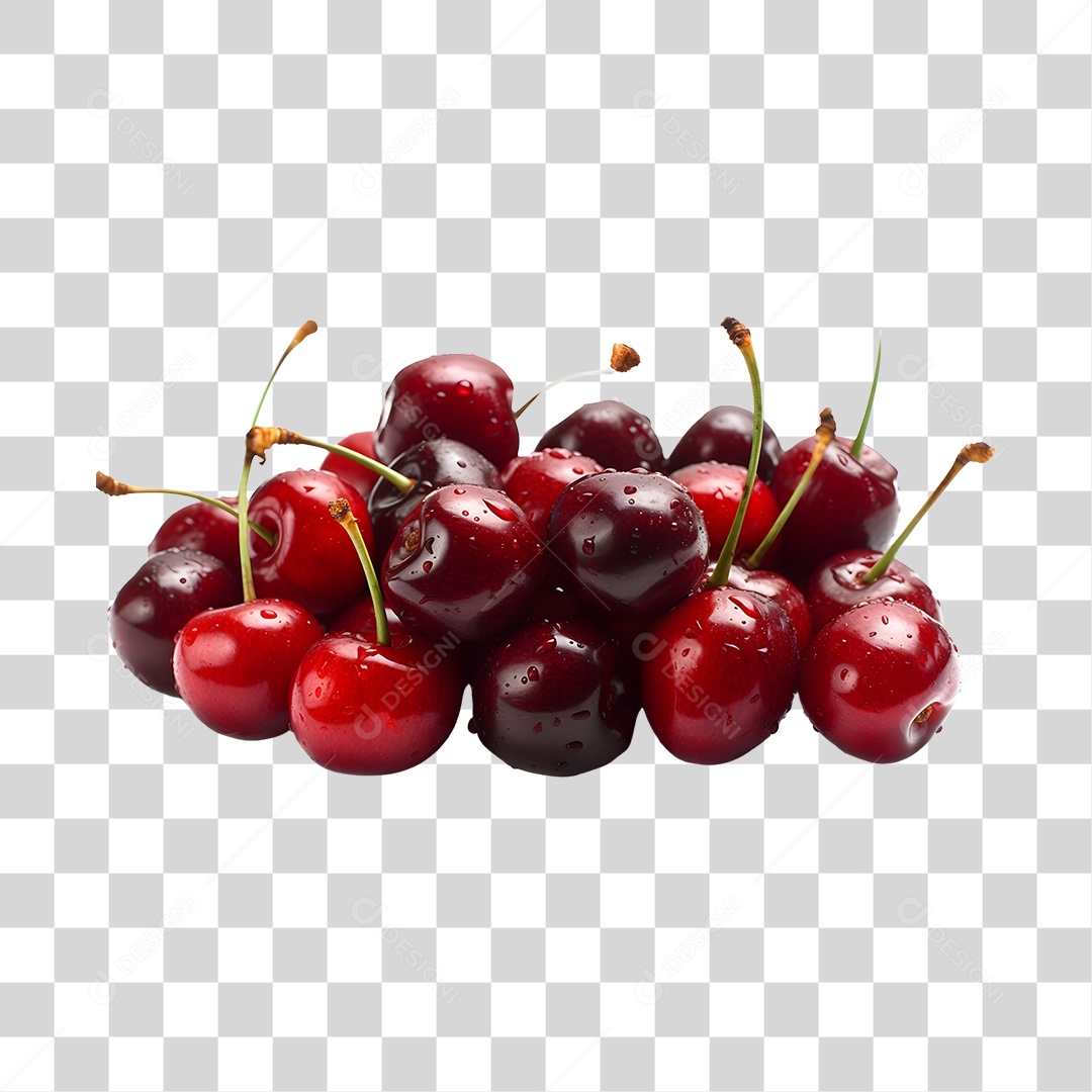 Cerejas maduras e frescas PNG Transparente