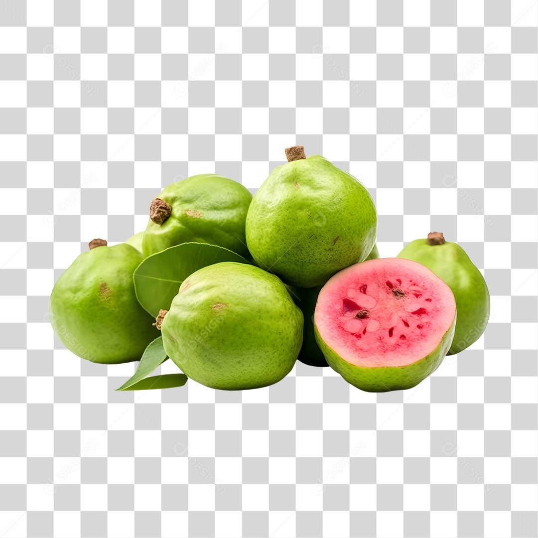 Goiabas partido ao meio maduro e frescas PNG Transparente