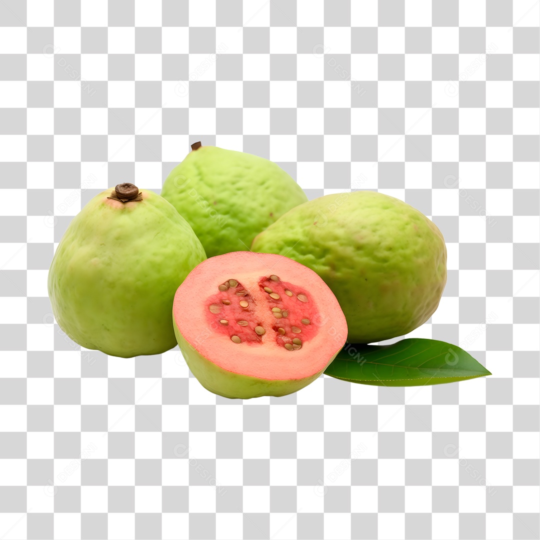 Goiabas partido ao meio madura e fresca PNG Transparente