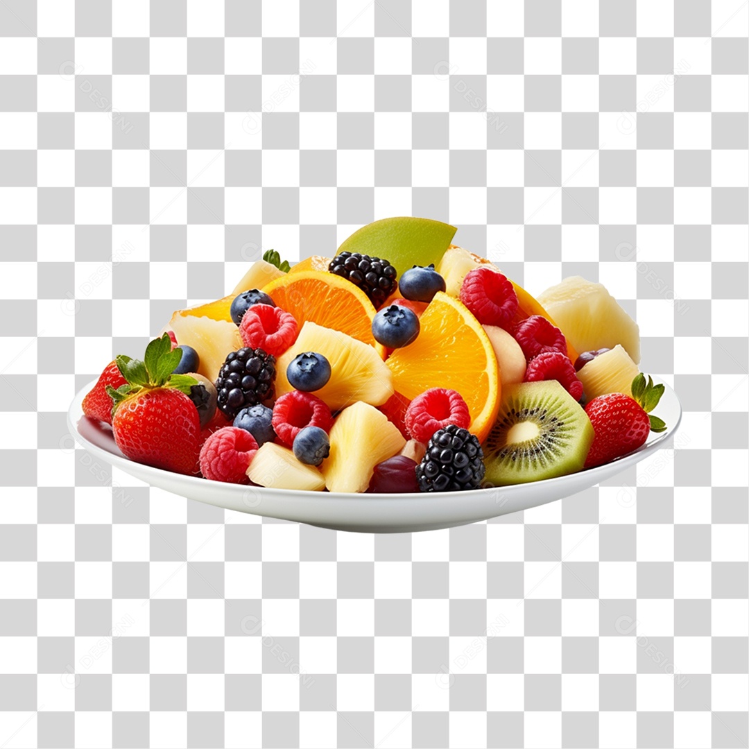 Frutas frescas sobre tigela PNG Transparente