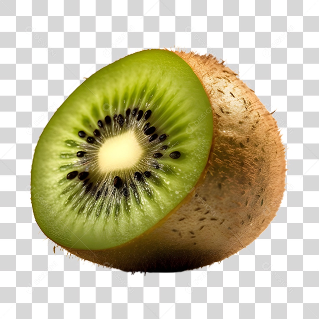 Kiwi cortado ao meio fresco e maduro PNG Transparente