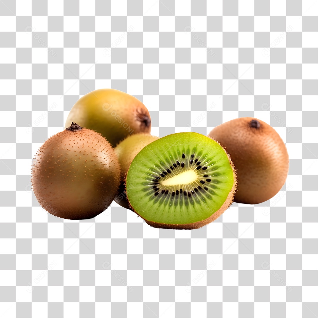 Kiwis cortado ao meio fresco e maduro PNG Transparente