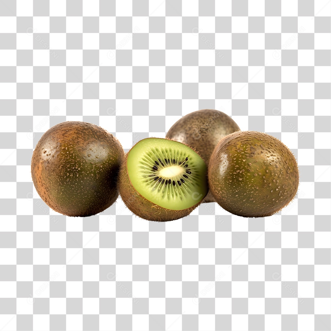 Kiwis cortado ao meio fresco e maduro PNG Transparente