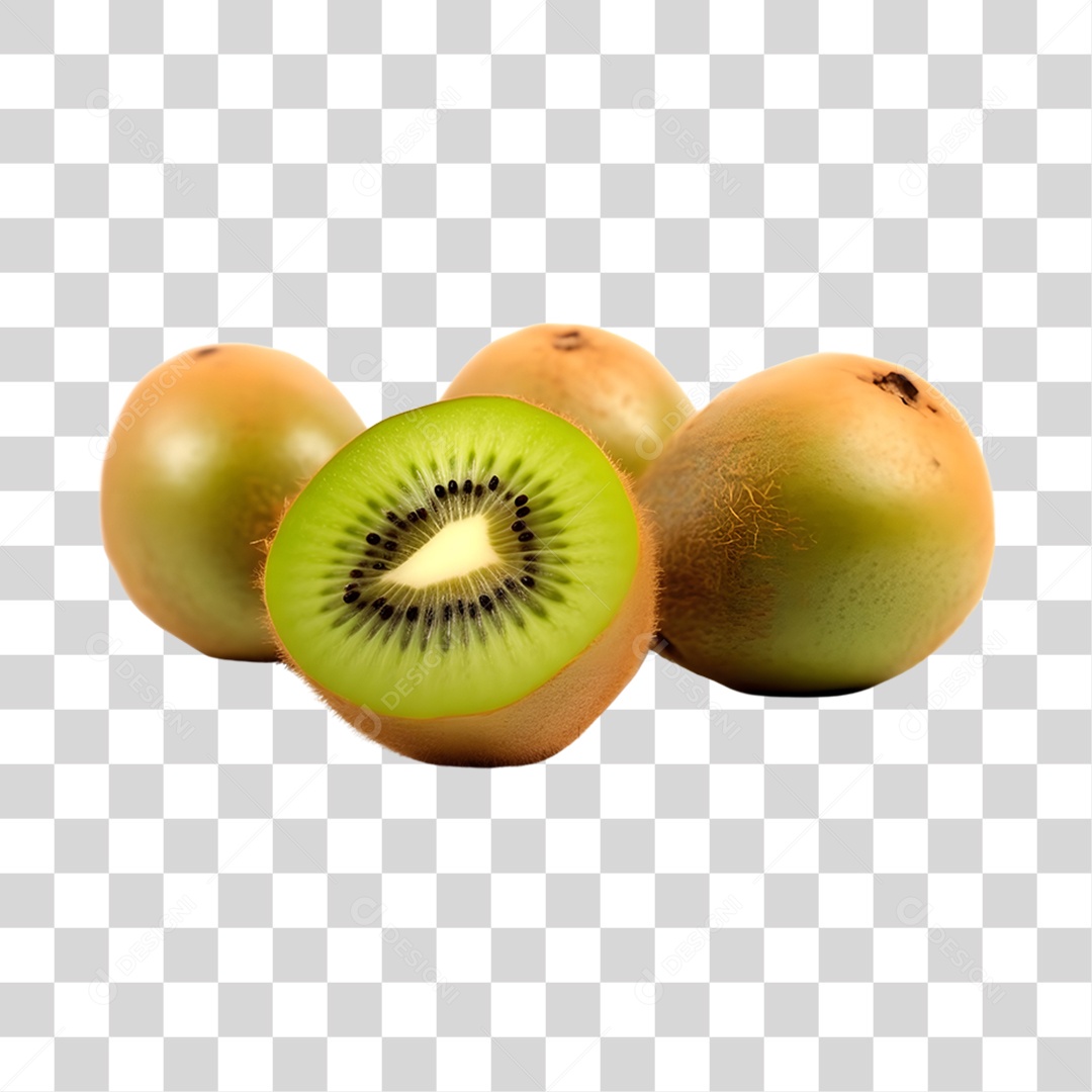 Kiwis cortado ao meio fresco e maduro PNG Transparente