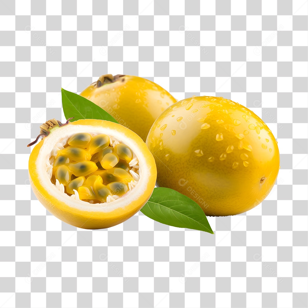 Maracujá maduro partido ao meio PNG Transparente