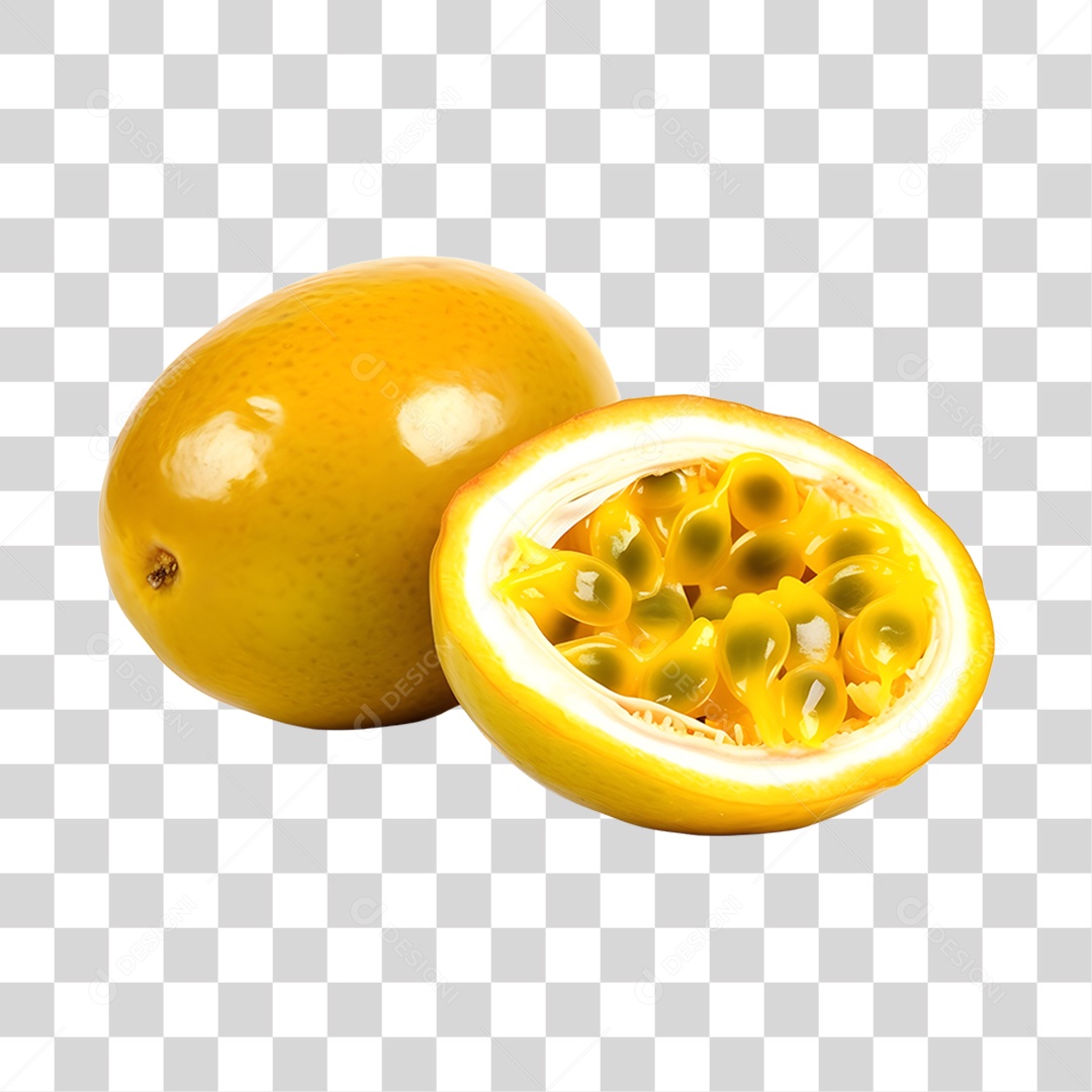 Maracujá maduro partido ao meio PNG Transparente