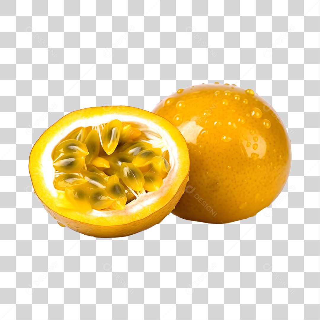 Maracujá maduro partido ao meio PNG Transparente