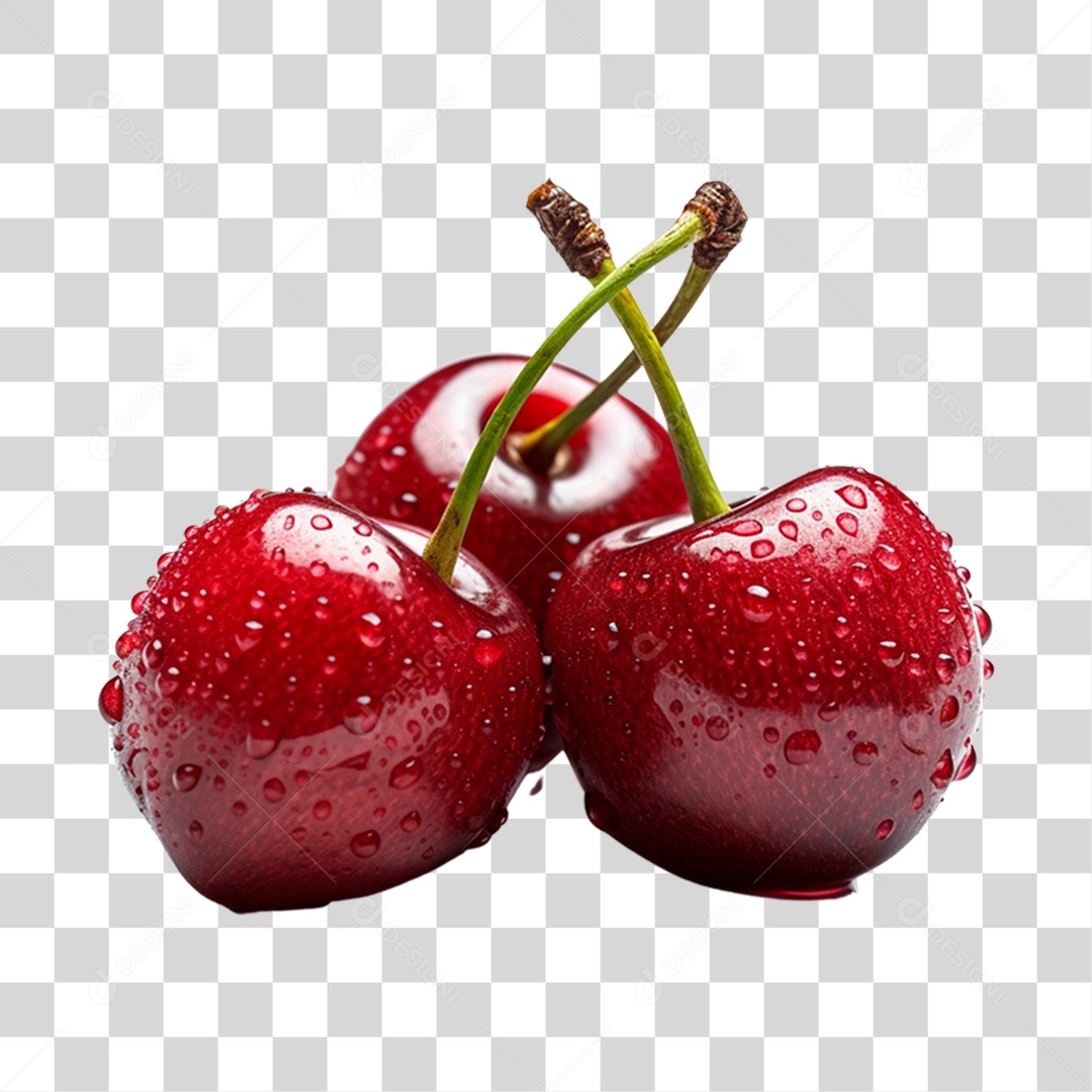 Cerejas maduras e frescas PNG Transparente