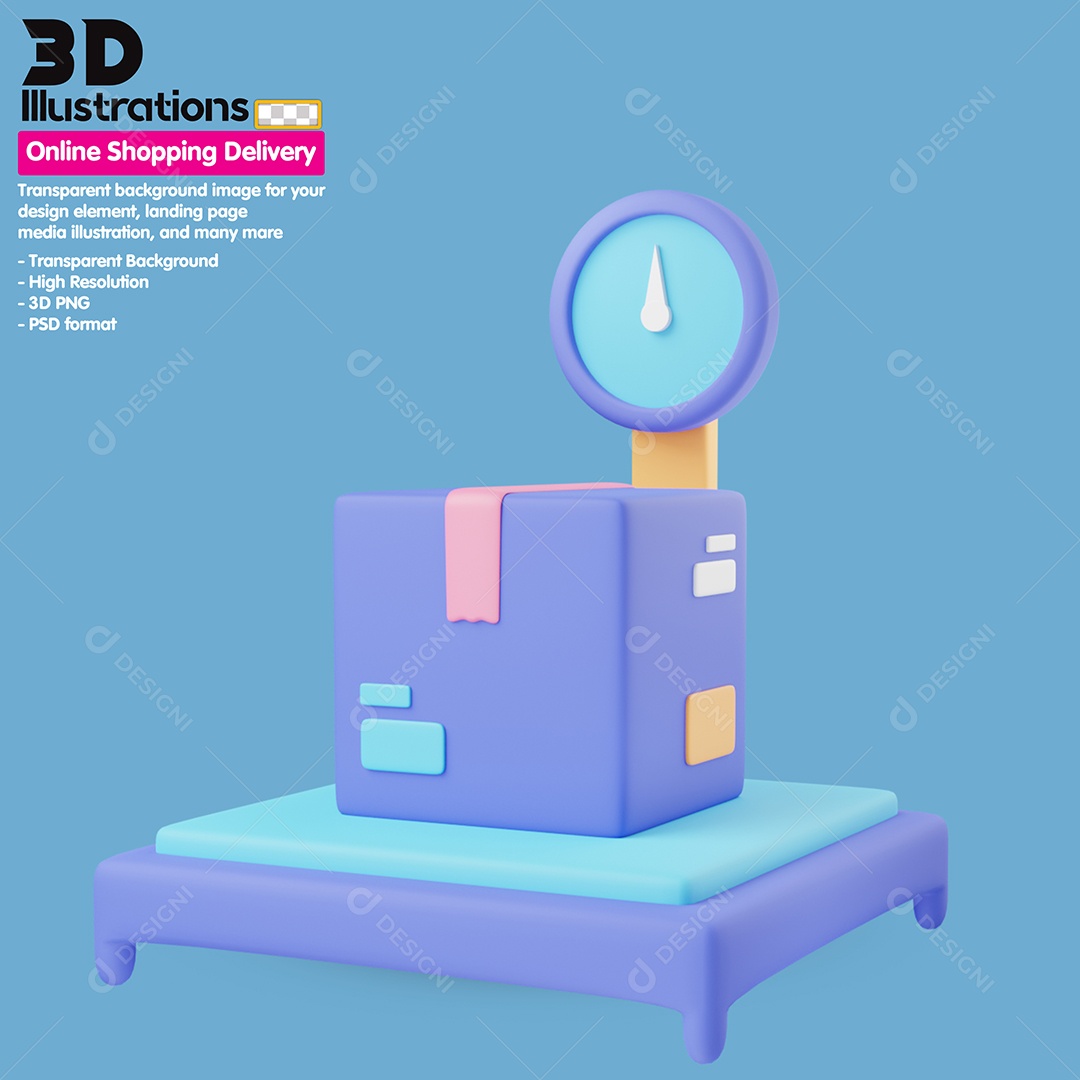 Encomenda Com Tempo Elemento 3D Para Composição PSD
