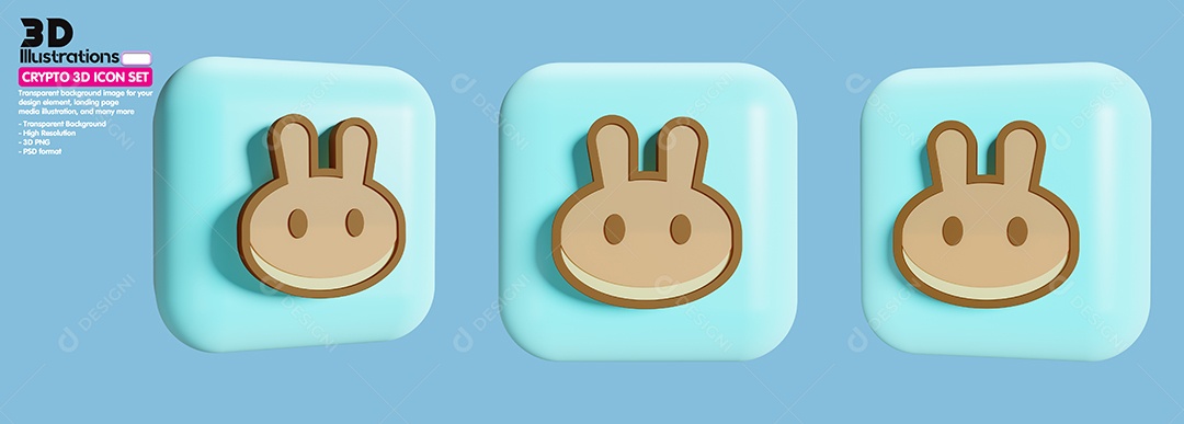 PancakeSwap Criptomoeda Elemento 3D Para Composição PSD