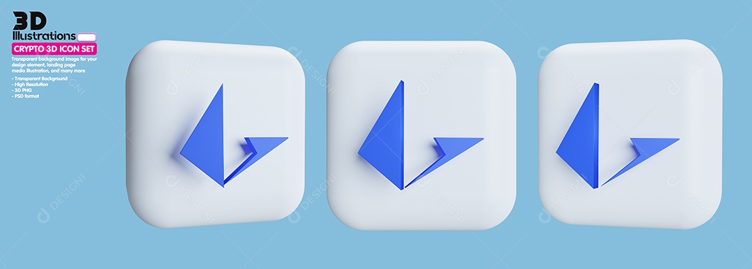 Criptomoeda Elemento 3D Para Composição PSD