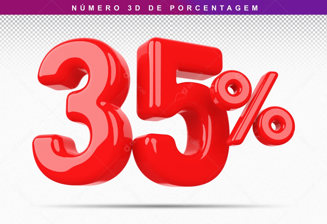 Numero 3D 35% Para Composição PSD