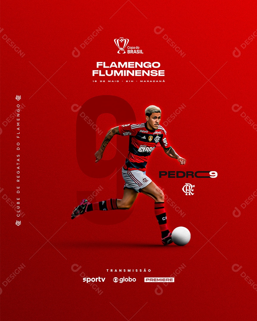 Flyer Flamengo Vs Fluminense Social Media PSD Editável