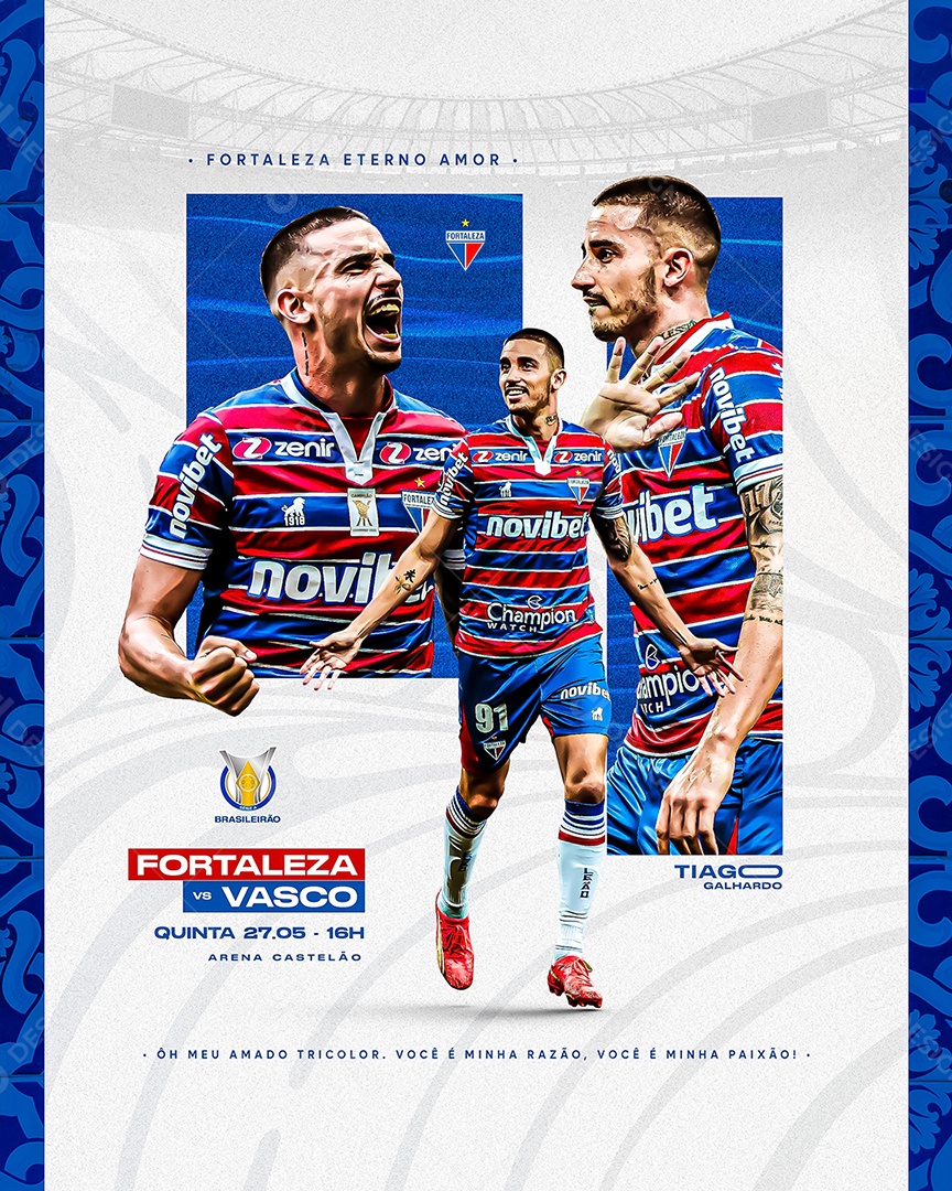 Flyer Fortaleza Vs Vasco Social Media PSD Editável