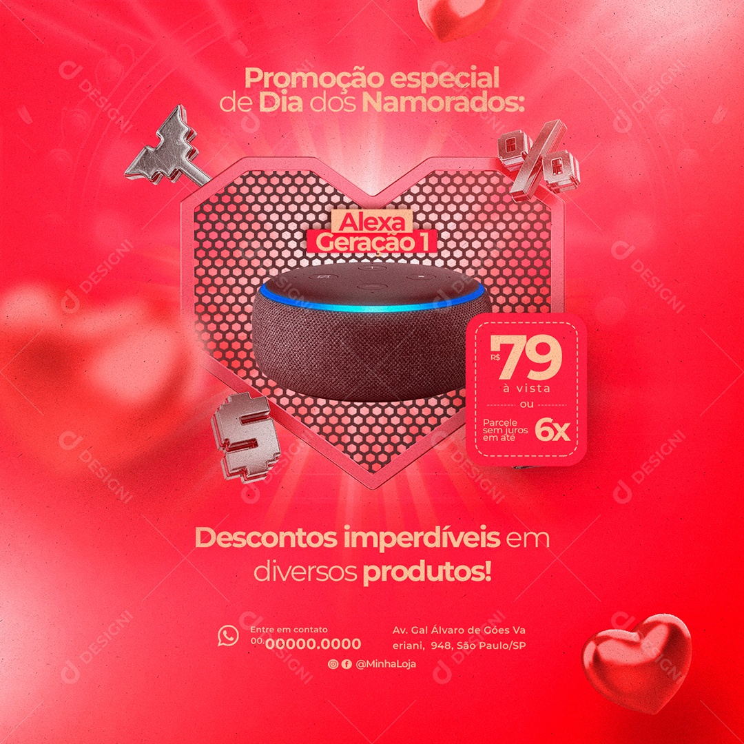 Dia Dos Namorados Venha Conferir Social Media PSD Editável