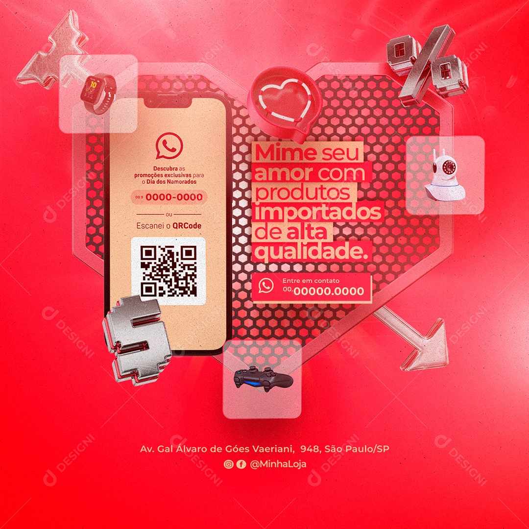 Dia Dos Namorados Venha Conferir Social Media PSD Editável