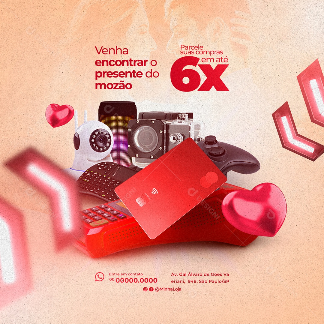 Dia Dos Namorados Venha Encontrar o Presente do Mozão Media PSD Editável