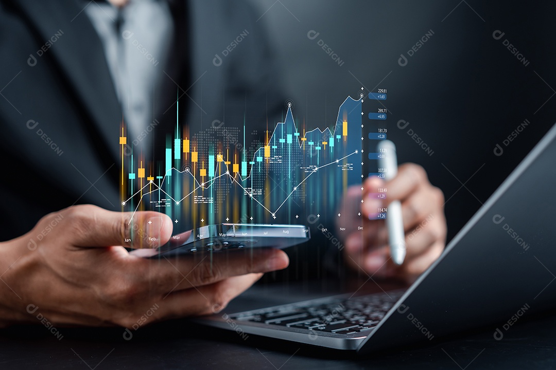 Valor do mercado de ações do investidor de empresários.