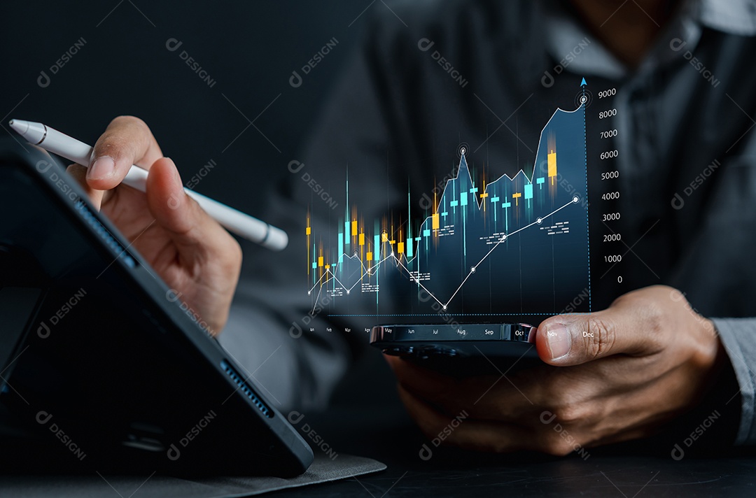 Valor do mercado de ações do investidor de empresários.