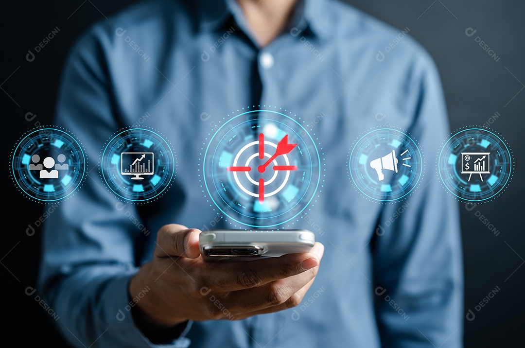 Conceito de marketing on-line de negócios digitais. criativo, ideia, inovação, liderança de desenvolvimento