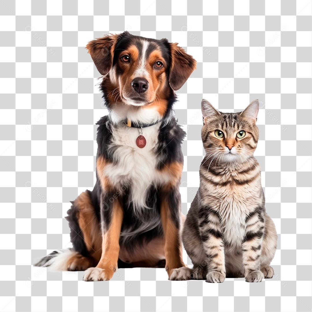 Cão e Gato PNG Transparente