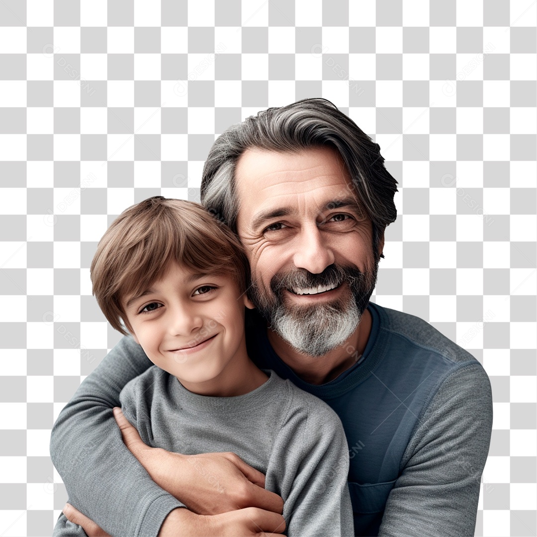 Pai e Filho Sorrindo PNG Transparente