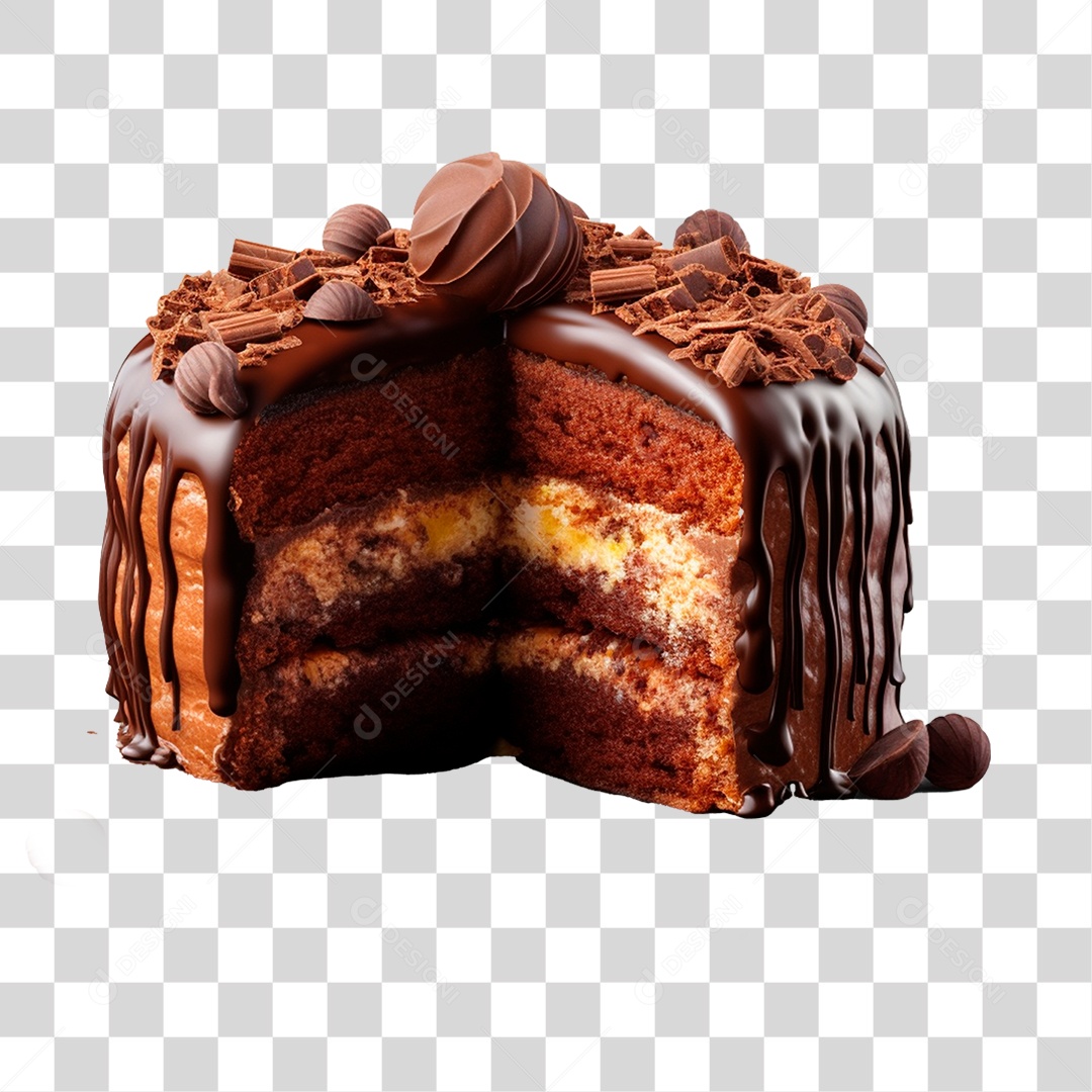 Bolo de Chocolate PNG Transparente