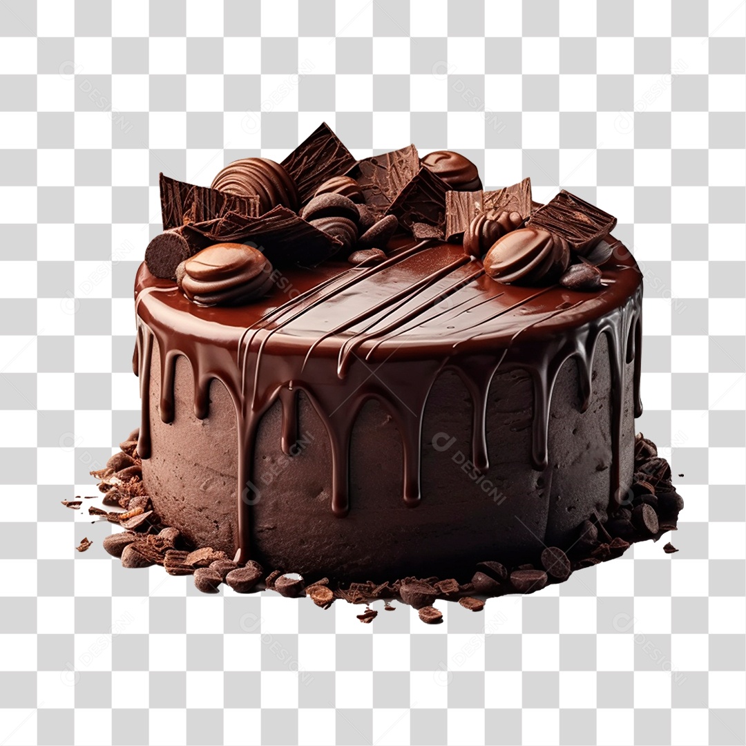 Bolo de Chocolate PNG Transparente