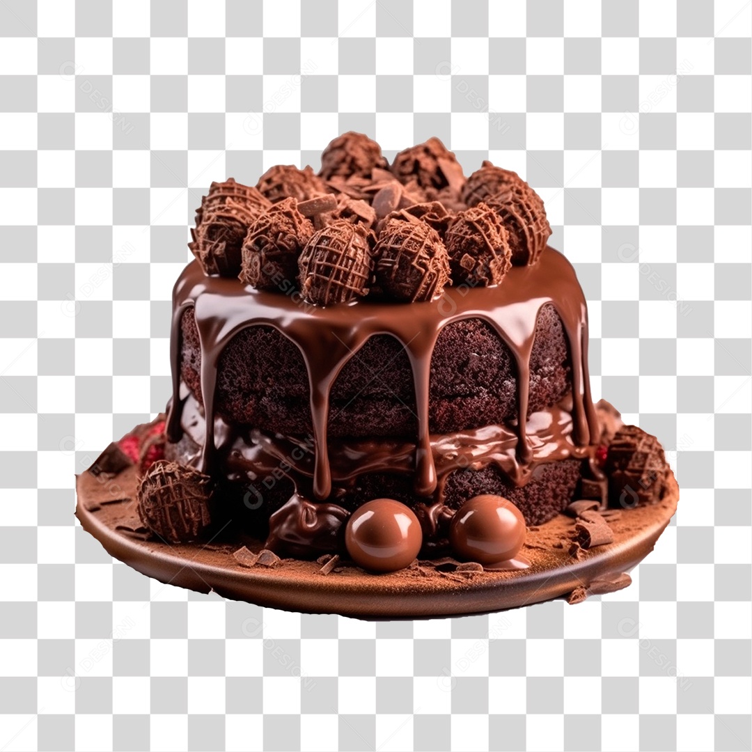 Bolo de Chocolate PNG Transparente