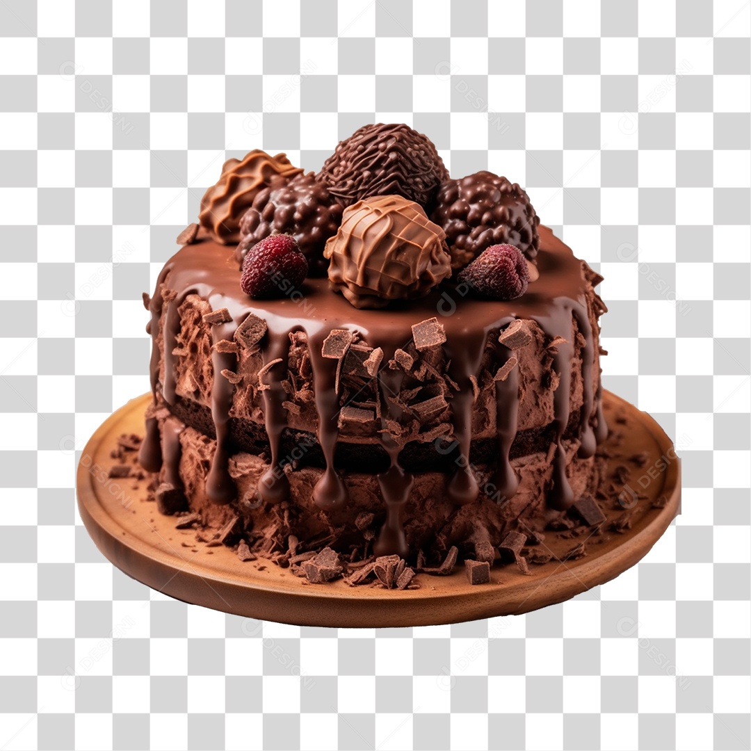 Bolo de Chocolate PNG Transparente